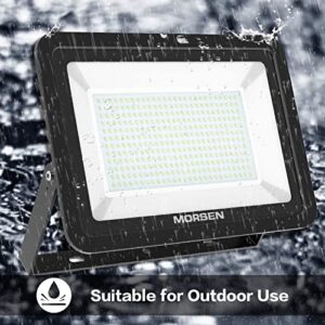 MORSEN 300W LED Flood Light, 30000lm Super Bright Security Lights, UL Certificated Plug, IP66 Waterproof Outdoor Flood Light, 5000K Daylight White Floodlight for Yard, Garden, Garages