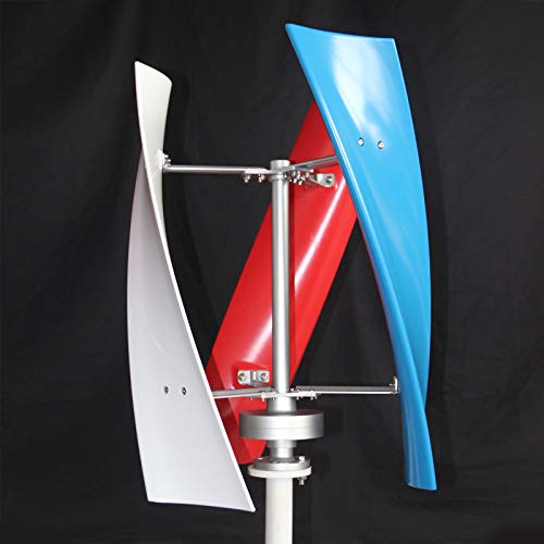 Vertical Wind Power Turbine Generator, 400W 12V 3 Helix Blades Wind Turbine Generator Electromagnetism Control System Wind Generator Power kit for Outdoor Garden