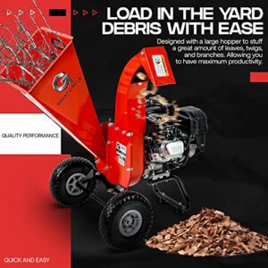 GreatCircleUSA Mini Wood Chipper Shredder Mulcher Ultra Duty 7 HP Gas Powered 3" Inch Max Wood Capacity EPA/CARB Certified Aids in Fire Prevention and Building Firebreaks