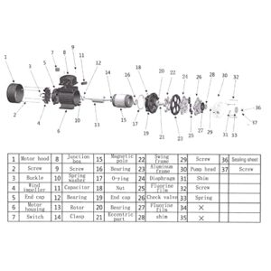 Diaphragm Irrigation Self priming Electric water pump;Large flow pump 10.6 GPM, 115VAC, 23PSI, 14.3lb, Lift 11m, Power 350W (Pump-540B), White, (Pump-540)