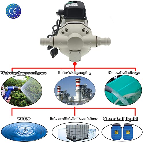 Diaphragm Irrigation Self priming Electric water pump;Large flow pump 10.6 GPM, 115VAC, 23PSI, 14.3lb, Lift 11m, Power 350W (Pump-540B), White, (Pump-540)