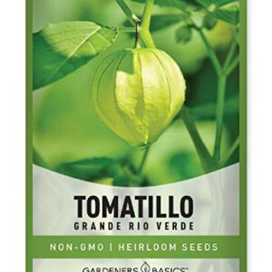 Tomatillo Grande Rio Verde Seeds for Planting Heirloom Non-GMO Seeds for Home Garden Vegetables Makes a Great Gift for Gardening by Gardeners Basics