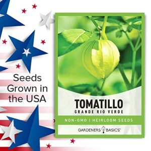 Tomatillo Grande Rio Verde Seeds for Planting Heirloom Non-GMO Seeds for Home Garden Vegetables Makes a Great Gift for Gardening by Gardeners Basics