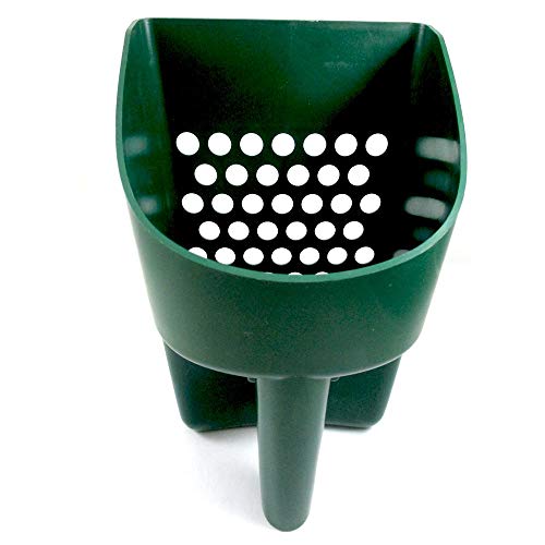 SE 3 Quart Sand Scoop Sifter with 0.5" Holes - Use for Gold and Metal Prospecting, Green