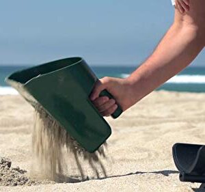 SE 3 Quart Sand Scoop Sifter with 0.5" Holes - Use for Gold and Metal Prospecting, Green