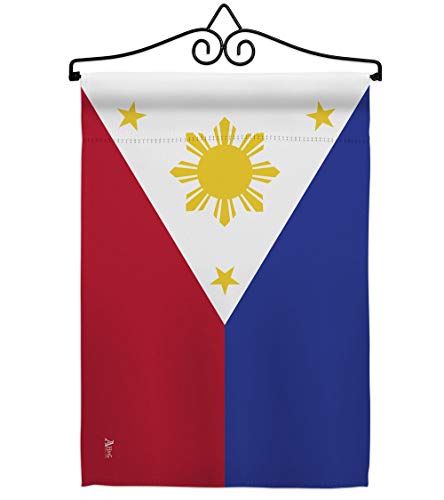 Philippines Garden Flag Set Wall Hanger Regional Nationality Nation International World Country Particular Area Small Decorative Gift Yard House Banner Made in USA 13 X 18.5