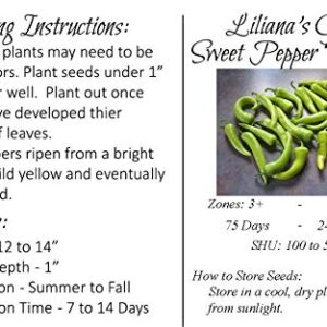 Liliana's Garden Sweet Pepper Seeds - Banana Pepper - Heirloom