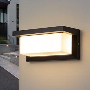 combuh outdoor wall sconces lamp – 12w led exterior wall lights fixtures 3000k waterproof ip65 outside porch lights for house yard garage wall lamp walkway garden.