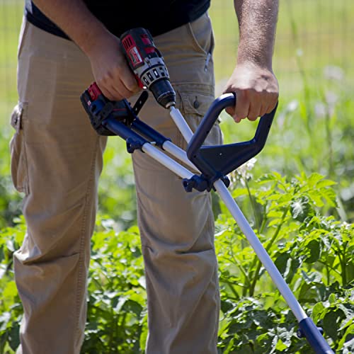 Fusion Drill-Powered Cultivator, Adjustable Tilling Width Up To 8”, Tilling Depth Up To 5.5”, Compatible With Most Cordless Drills, Adjustable Length, Model: 33061