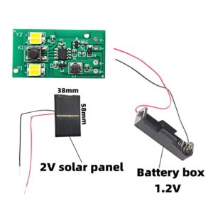 Solar Light Control Panel, 1.2V Constant Current Driving Solar Lamp Control Board PCB Charge Protection for Garden