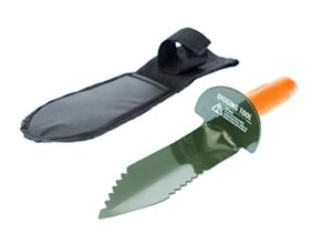 se prospector’s choice dual serrated edge digger trowel for gardening or gold prospecting, includes carrying sheath, 12 inch