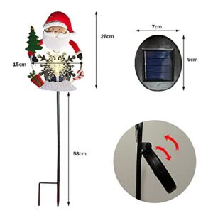 Christmas Garden Stake Decor Outdoor Solar Lights, Xmas Outdoor Decorations Pathway Light with Santa/Snowman for Garden Yard Lawn Christmas Decorations Solar Light Metal -2 Pack (Snowflake lights)