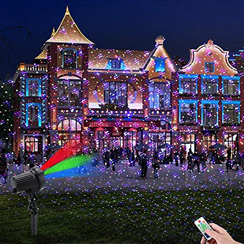 Christmas Laser Lights, Outdoor Garden Laser Lights Projector with Moving RGB Waterproof for Christmas Holiday