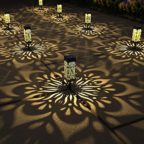 twinkya 6 Pack Small Solar Lights Outdoor Garden Decor Waterproof Decorative Solar Pathway Landscape Lights for Patio Yard Path Backyard Walkway Sidewalk Driveway Decor (6 Pack, Black)