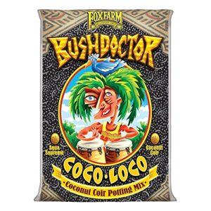 FoxFarm FX14100 Bush Doctor Coco Loco Plant Garden Indoor/Outdoor Coconut Coir Potting Soil Mix for Plants, 2 Cubic Ft, 10 Pack