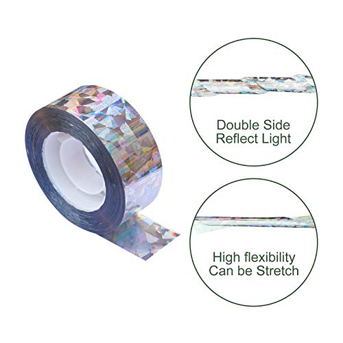 iFealClear Bird Reflective Scare Tape, Dual-Sided Pigeon Scare Tapes for Garden, Farm, 262ft x 4Roll Reflective Scare Tape Outdoor to Keep Away Woodpecker, Blackbirds, Grackles, Herons (4 Pack)