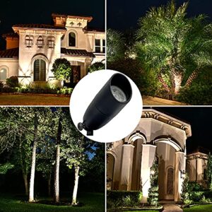 LED Spot Lights Outdoor 7W LED Landscape Light 111 - Solid Aluminum Metal Wall Light Security Lighting LED Yard Lights for Bright Long Lasting Home Garden Patio Pool Area Lighting (Includes Bulb)