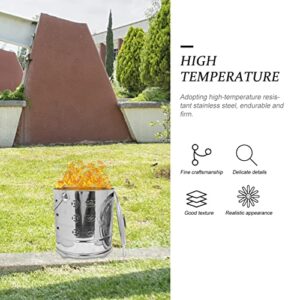 GANAZONO Stainless Steel Burning Bucket Metal Fireplace Ash Bucket Paper Money Burn Barrels for Home Yard Garden Silver