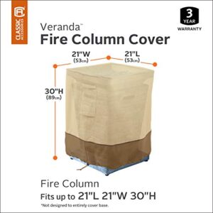 Classic Accessories Veranda Water-Resistant 21 Inch Outdoor Fire Column Cover, Patio Furniture Covers