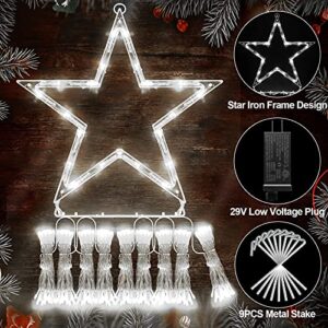 Outdoor Christmas Decorations 344 LED Star Lights Easy Installation & Waterproof Christmas Lights 8 Modes Christmas Tree Lights for Xmas Tree Home Wedding Thanksgiving Party Holiday Wall Garden