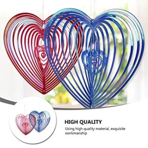 YARDWE 2pcs Heart Wind Spinner Bird Blinder Pinwheels Bird Deterrent Hanging Spinners to Keep Birds Away for Yard Garden