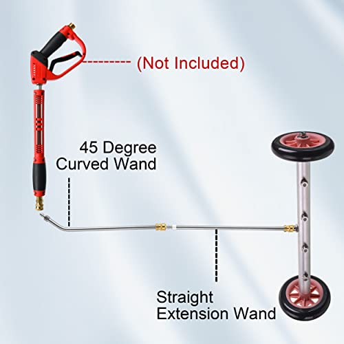 JOEJET Pressure Washer Undercarriage Cleaner, 16 Inch Under Car Washer, Undercarriage Cleaner with Straight Extension Wand and Wash Mitt, 4000 PSI