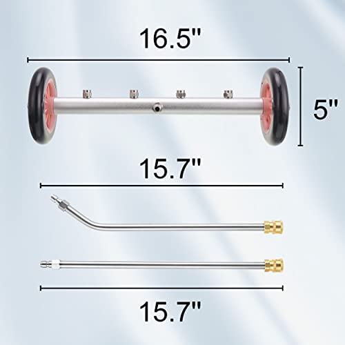 JOEJET Pressure Washer Undercarriage Cleaner, 16 Inch Under Car Washer, Undercarriage Cleaner with Straight Extension Wand and Wash Mitt, 4000 PSI