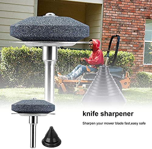 Glouper 3 Pack Lawn Mower Blade Sharpener with Metal Baffle, Universal Wear-Resistant Lawnmower Blade Sharpener for All Power Drill Hand Drill-Easy to Use and Not Easy Damage