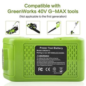 Fancy Buying CO. 2Pack 29472 6.0Ah 40V Lithium Battery Replacement for GreenWorks G-MAX 40V Power Tools 29462 29252 20202 22262 25312 25322 20642 22272 27062 21242