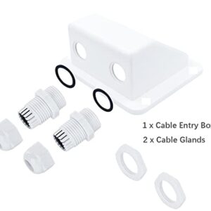 Witproton Waterproof Double Cable Entry Gland,UV Resistance Dual Cable Entry Housing for Rv, Boat,Camper (with 2 Cable Glands)