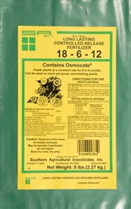 southern ag long lasting controlled release fertilizer 18-6-12, osmocote – 5 pound bag