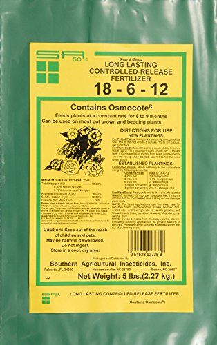 Southern Ag Long Lasting Controlled Release Fertilizer 18-6-12, Osmocote - 5 pound bag