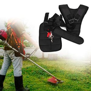akozon trimmer harness strap, double shoulder protection panel garden adjustable padded comfort brush cutter strimmer belt lawn mower