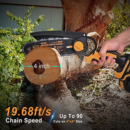 Mini Chainsaw 6-Inch,Electric Chainsaw-Battery Powered Cordless Chainsaw with Brushless Motor,21V Handheld Chainsaw for Outdoor Projects, Trimming, and Pruning