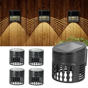 anordsem solar deck lights, 4 pack solar fence lights with warm white and rgb lock mode,waterproof solar garden decorative lights for fence, patio, deck, yard, stairs