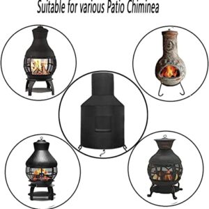 SIRUITON Outdoor Patio Chiminea Cover - Durable, Weather-Proof Chiminea Fire Pit Cover,Chiminea Defender (Black)