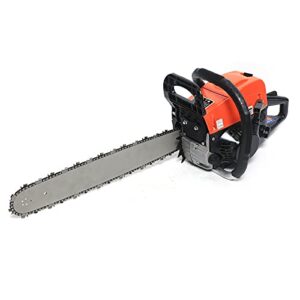 gasoline powered logging saw, 35.4″ handheld gasoline chain saw, wood cutting shredder for farms, gardens and pastures