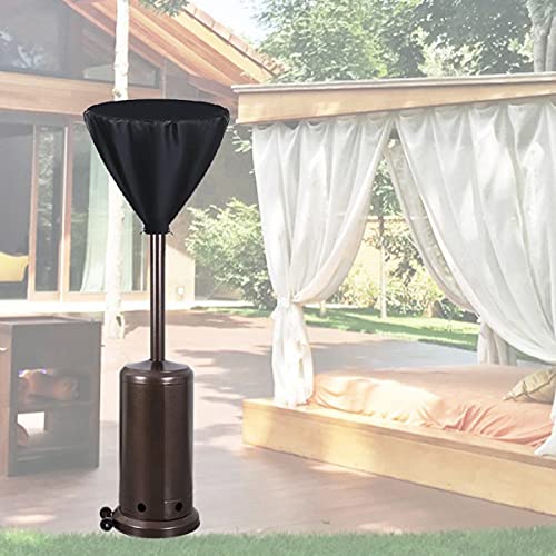 IDOXE Outside Patio Heater Cover Top for Standing Heat Lamp Waterproof with Zipper Classic Terrace Round Propane Fire Sense Gas Black Heater Head Covers Outdoor Stand Up