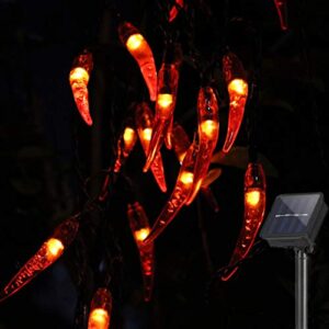 amants01 solar chili string lights,red chili pepper string lights 50 leds solar string lights for home,gardens,park,patios decoration,party,wedding,xmas,chinese new year.