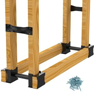 firewood rack outdoor storage, storage rack,fireplace wood storage holder, adjustable log rack holder with screws