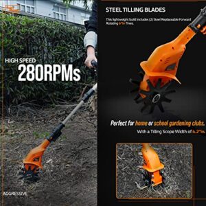 SuperHandy 3 in 1 Tiller, Weed Wacker, Hedge Trimmer, & Garden Shear - Cordless Battery 20V 2Ah, Lightweight - for All-in-1 Landscaping