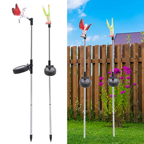 LED Light, Colorful 2Pcs/Set Amorphous Silicon Solar Panels Stainless Steel + Plastic Lawn Lamp, for Lawns Decorating Gardens