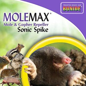 Bonide Molemax Animal Repellent Stake For Gophers and Moles, Battery Operated, Humane Repellent