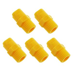 e-outstanding 5-pack flat fan spray tip 1/4″ bsp male thread pp plastic standard veejet yellow nozzles, 80 degree