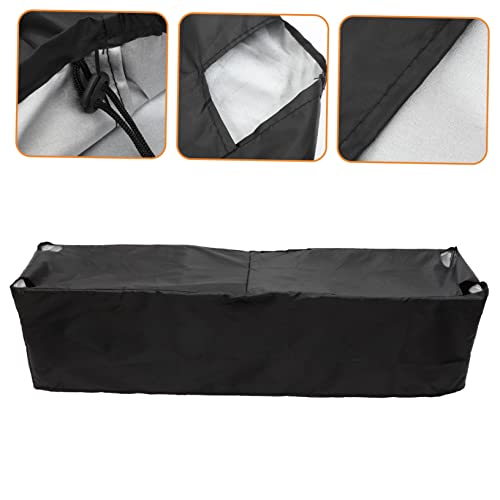 CLISPEED 4pcs Rainproof for Storage Protection Rain Cloth Stand Fireplace Cover Black Holder Fire Log Pit Rack Hoop Protector Garden Logs Duty Outdoor Oxford Heavy Covering Household Sun