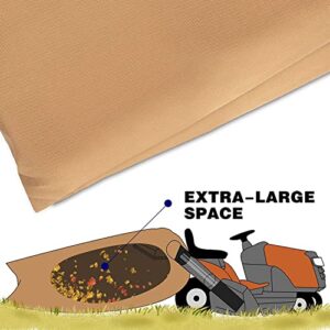 HVIVIANTOR Lawn Tractor Leaf Bag Wear-Resistant Oversized, Suitable for All Lawn Tractor Garden Lawn Pool Leaf Collection Ride-On Lawnmowers 54 Cubic Foot Standard Leaf Bag Khaki