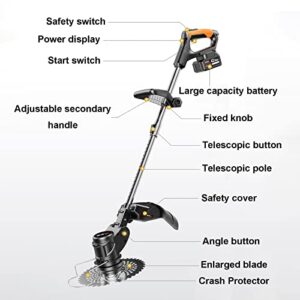 Cordless Edgers for Lawns, Electric Grass Trimmer, Edge Trimmer Lawn, Weed Trimmer, Lawn Edger Lightweight and Powerful for Garden and Yard