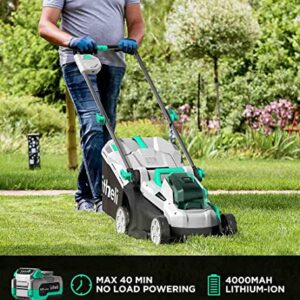 Litheli Cordless Lawn Mower 13 Inch & Impact Driver, 5 Heights, 20V Electric Lawn Mowers for Garden, Yard and Farm, with Brushless Motor, 4.0Ah Battery & Charger Included