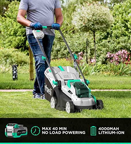 Litheli Cordless Lawn Mower 13 Inch & Impact Driver, 5 Heights, 20V Electric Lawn Mowers for Garden, Yard and Farm, with Brushless Motor, 4.0Ah Battery & Charger Included