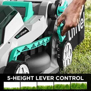 Litheli Cordless Lawn Mower 13 Inch & Impact Driver, 5 Heights, 20V Electric Lawn Mowers for Garden, Yard and Farm, with Brushless Motor, 4.0Ah Battery & Charger Included